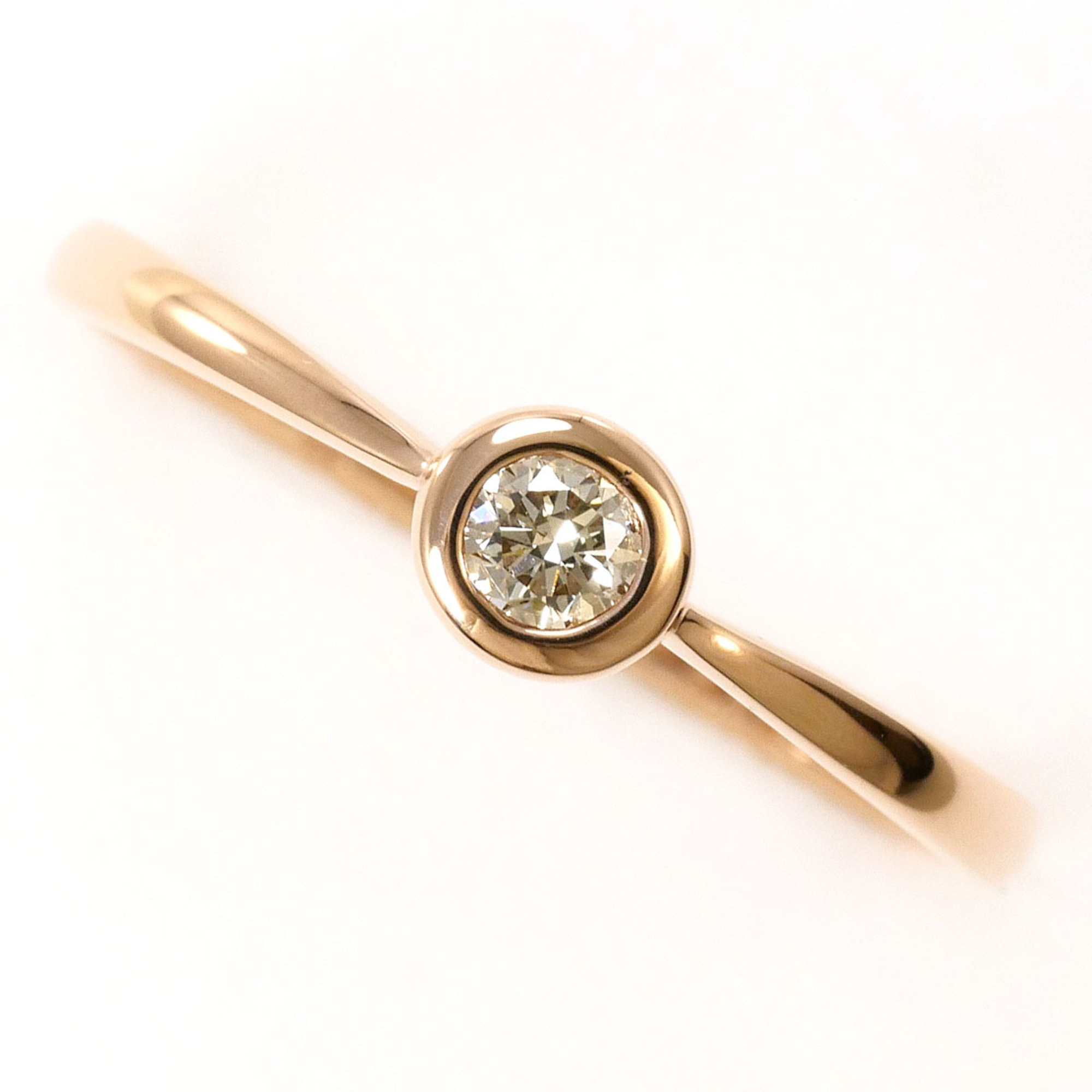 K10 10k Pink Gold Ring With 1 Diamond (0.10 Ct), Total Weight 0.9g, Like New ...